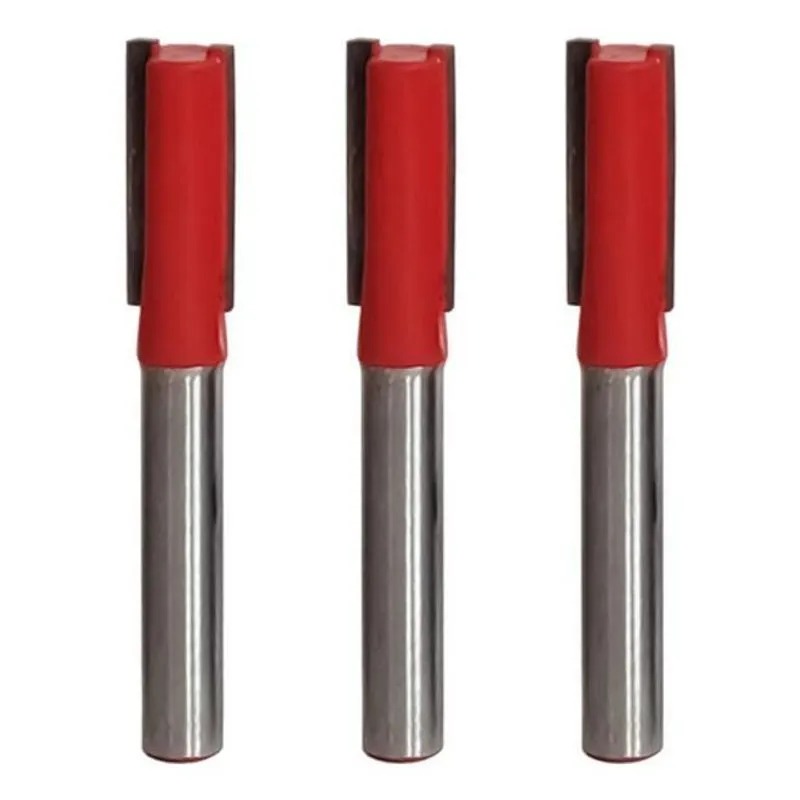 Kit 3 Fresa Reta Paralela 8mm X 6mm Metal Duro Tupia Madeira
