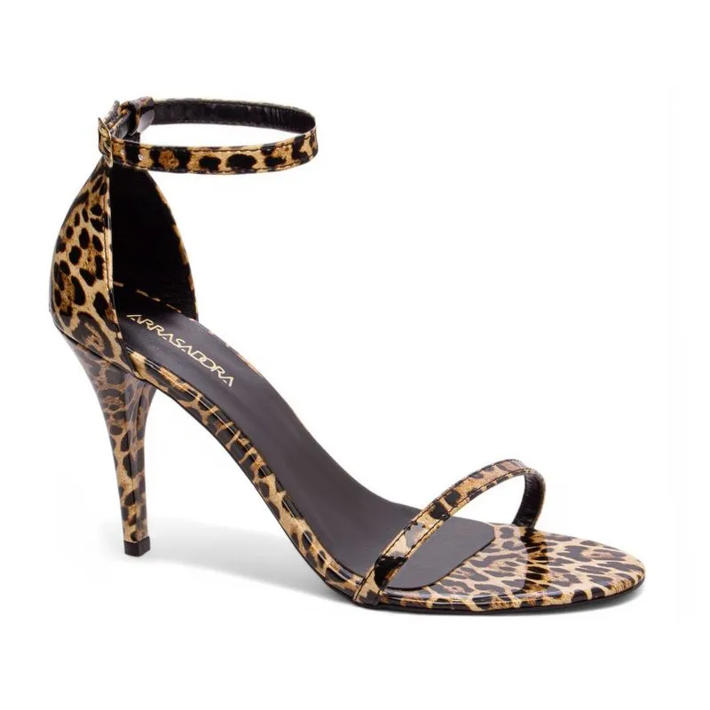 Sandália Salto Alto Fino Numeração Especial Tamanho Grande 10cm Feminina Animal Print emily online