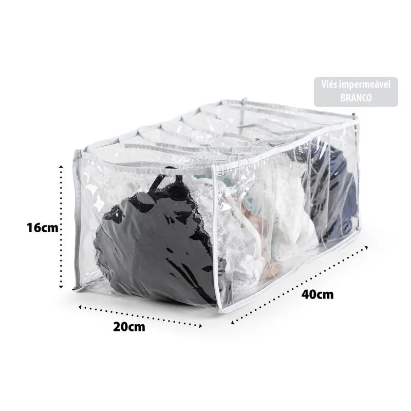 Kit 2 Organizadores De Roupas Colmeia Para Camisetas, Bermudas, Shorts Tamanho M 16x20x40 pvc Com Viés Lavável