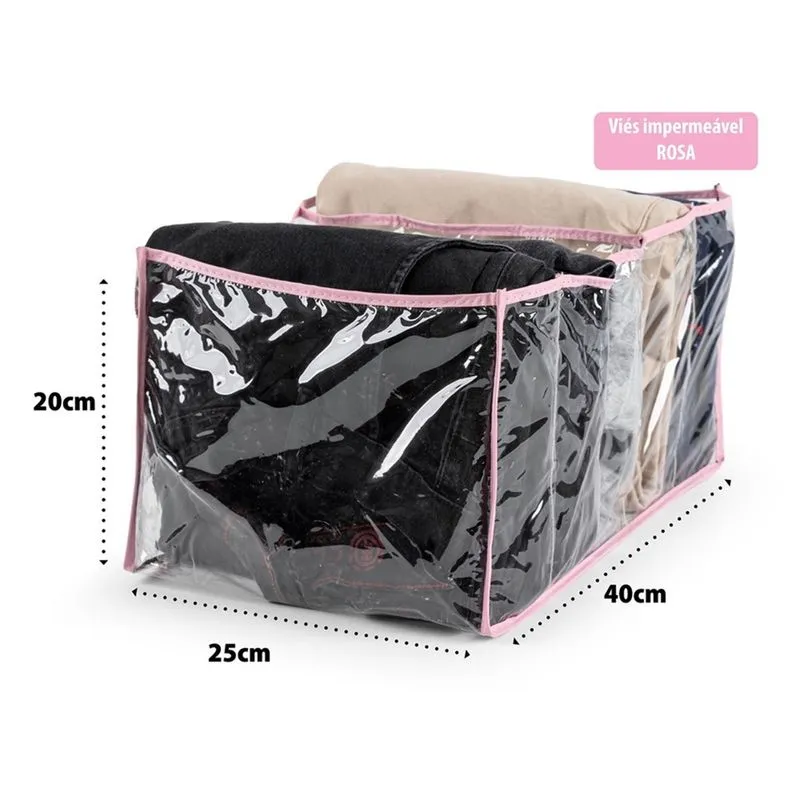 Kit 4 Organizadores De Roupas Colmeia Para Camisetas, Calças, Shorts Tamanho G 20x25x40 pvc Com Viés Lavável