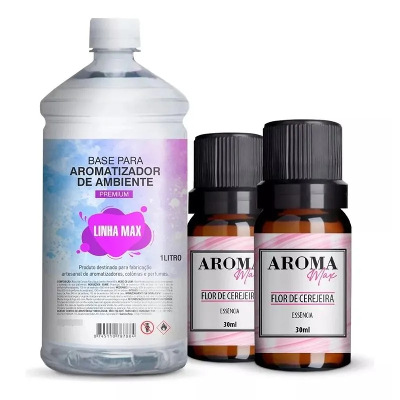 Kit Base Aromatizador 1 Litro + 2 Essencias 10ml Bamboo