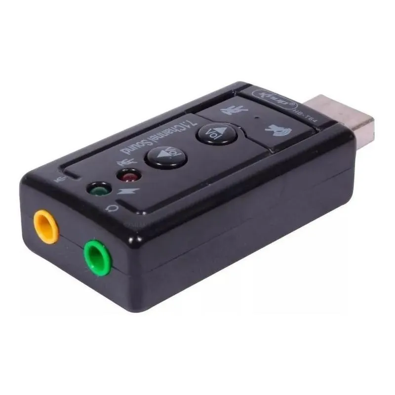 Placa De Som Usb 7.1 Adaptador Audio P2 P3 Pc Notebook Cor S