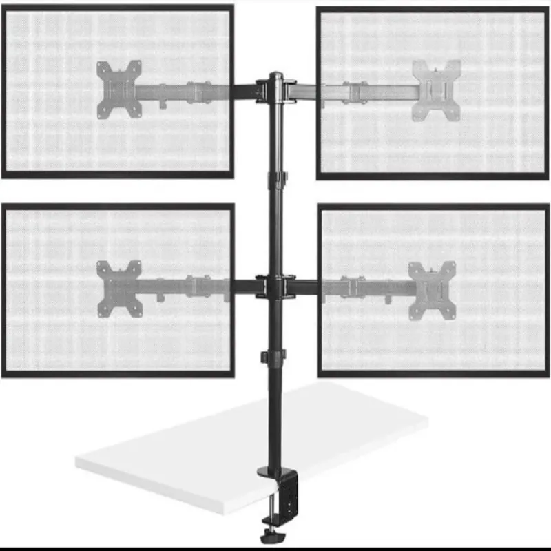 Suporte de Mesa para 4 Monitores Articulado Gamer Ajustavel Preto Yeet