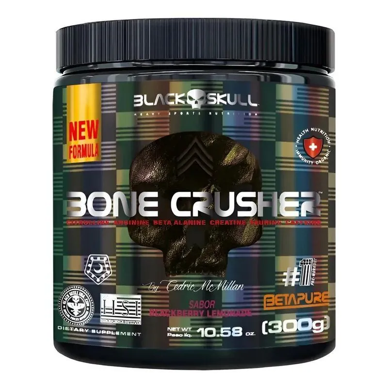 Bone Crusher 300g Pré Treino Pote 60 D Blackberry Lemonade