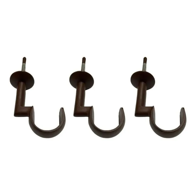 10x Kit 3 Suportes Teto Para Varão Cortina 28mm Várias Core