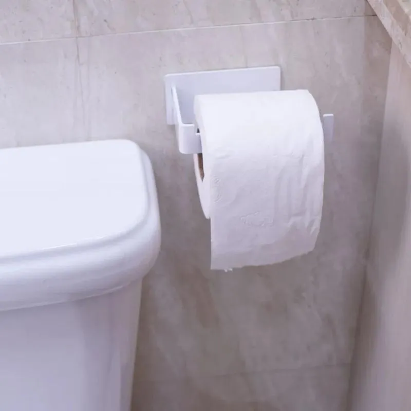 2x Porta Papel Higiênico De Parede Banheiro Sem Furos 2 Core