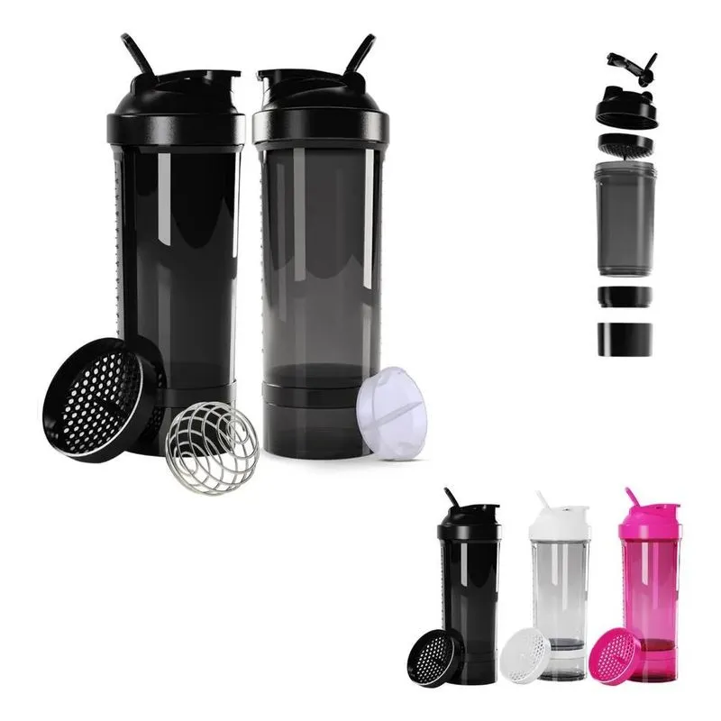 Coqueteleira 700ml Shaker Academia Compartimento Suplementos