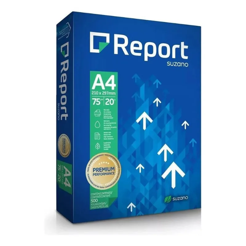 2x Papel Sulfite Report A4 500 Folhas De 75g Cor Branco