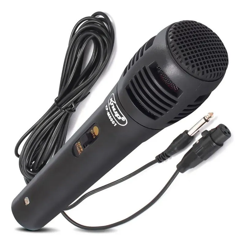 10x Microfone Para Karaoke Dinâmico Com Fio Unidirecional P