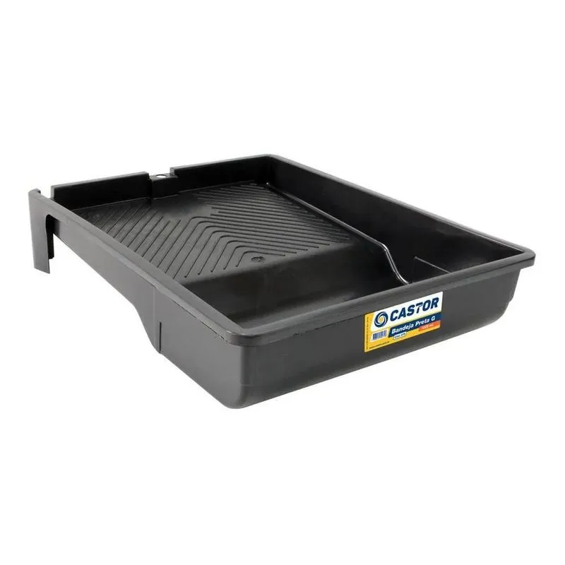5x Bandeja Para Pintura 1000ml Grande Preta - Castor
