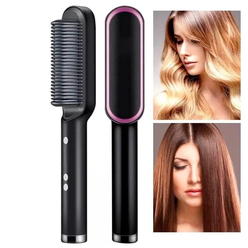 Escova 3 Em 1 Secadora Modeladora Portátil 110/220v Bivolt