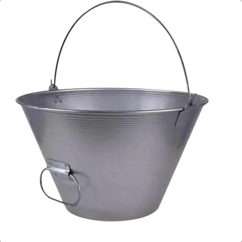 3x Balde Metálico Para Concreto Galvanizado C/pegador 10 Lit