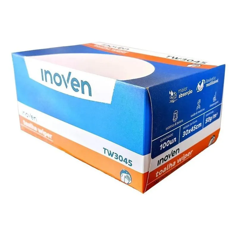 10x Toalha Descartável Pedicure 100 Unidade Multiuso 30x45