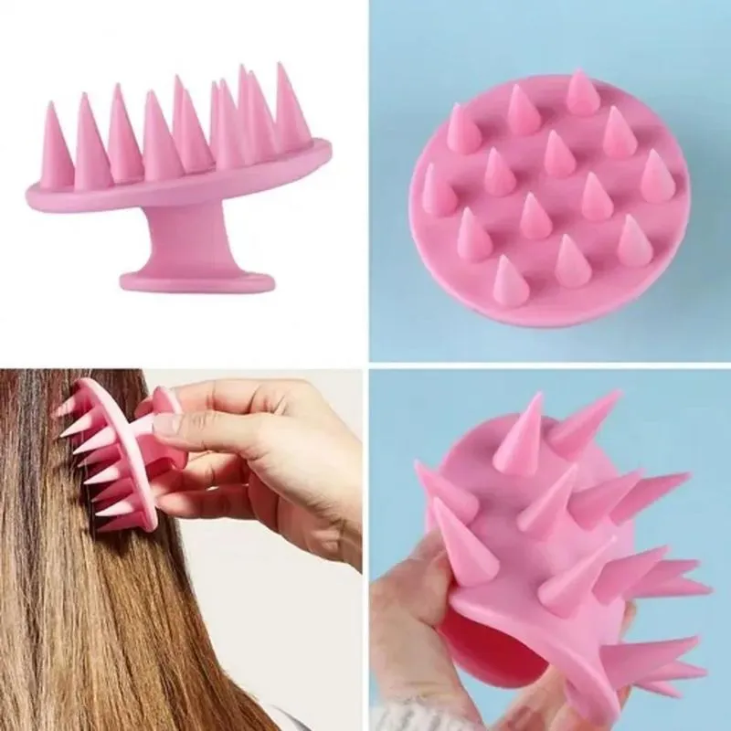 2x Escova De Silicone Para Massagem Corporal E Couro Cabelud