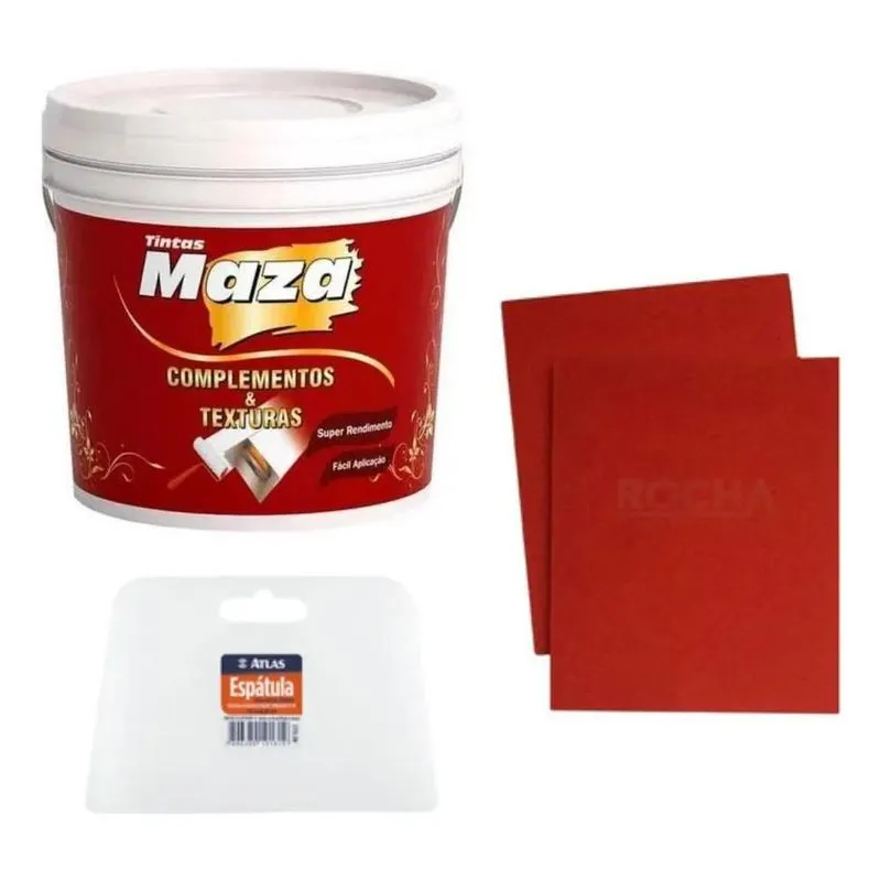 3x Massa Corrida Pva 1,6kg + Espátula E Lixa Interno Branca