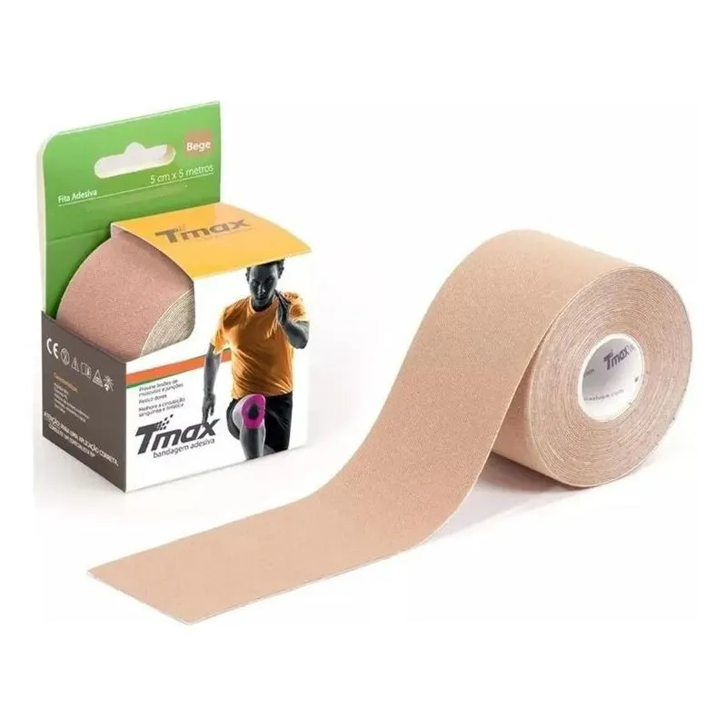 2x Fita Bandagem Kinesiology Tape Elástica Adesiva Tmax 5m C