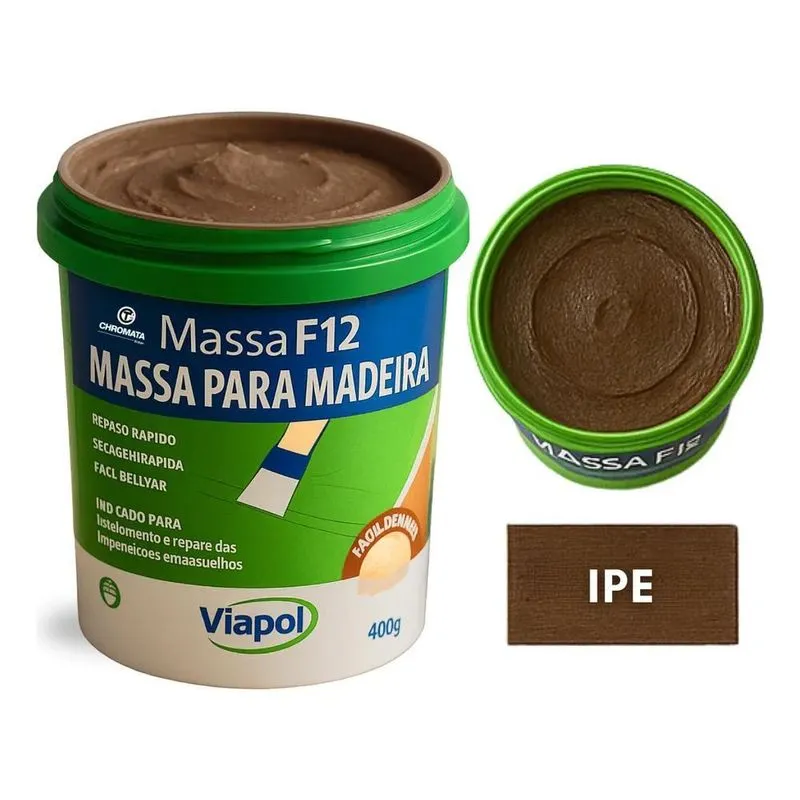Massa F12 De Calafetar E Correção Madeira Viapol 400g Cor I