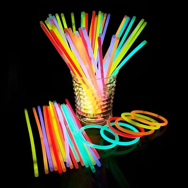 200 Pulseira Neon Fluorescente Brilhante Balada Led