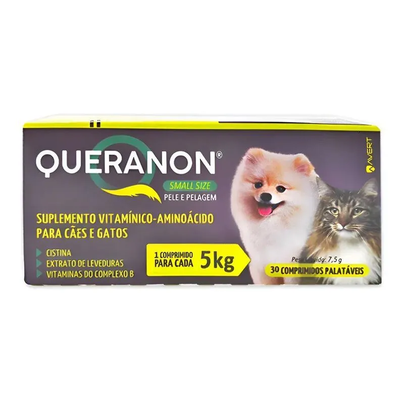 Queranon Small Size Comprimidos Palatav. Cães Gatos Até 5kg