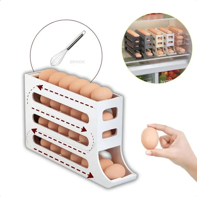 3x Porta Ovos Dispenser Organizador Bandeja De Ovos Gelade