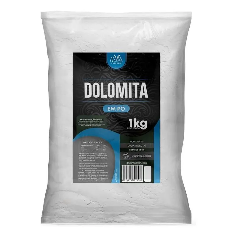 3x Dolomita Pó Suplemento De Cálcio E Magnésio 1kg Pura