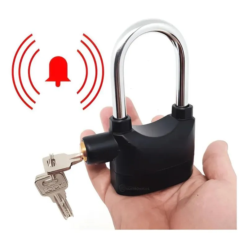 Cadeado Alarme Sensor Sonoro Antifurto Bike Moto Portões