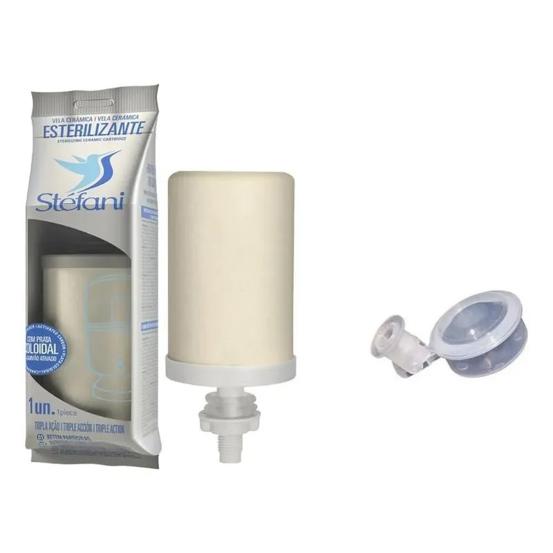 3x 1 Vela Tripla Ação Stéfani + 1 Bóia Para Filtro De Barro