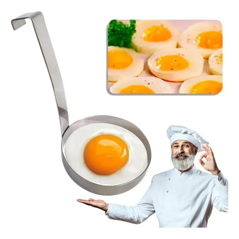 10x Molde Ovo Frito Aro Redondo Em Aço Inox Fritar Ovo