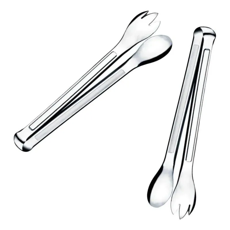 2 Pegadores De Salada Grande De Aço Inox Churrasco 29cm
