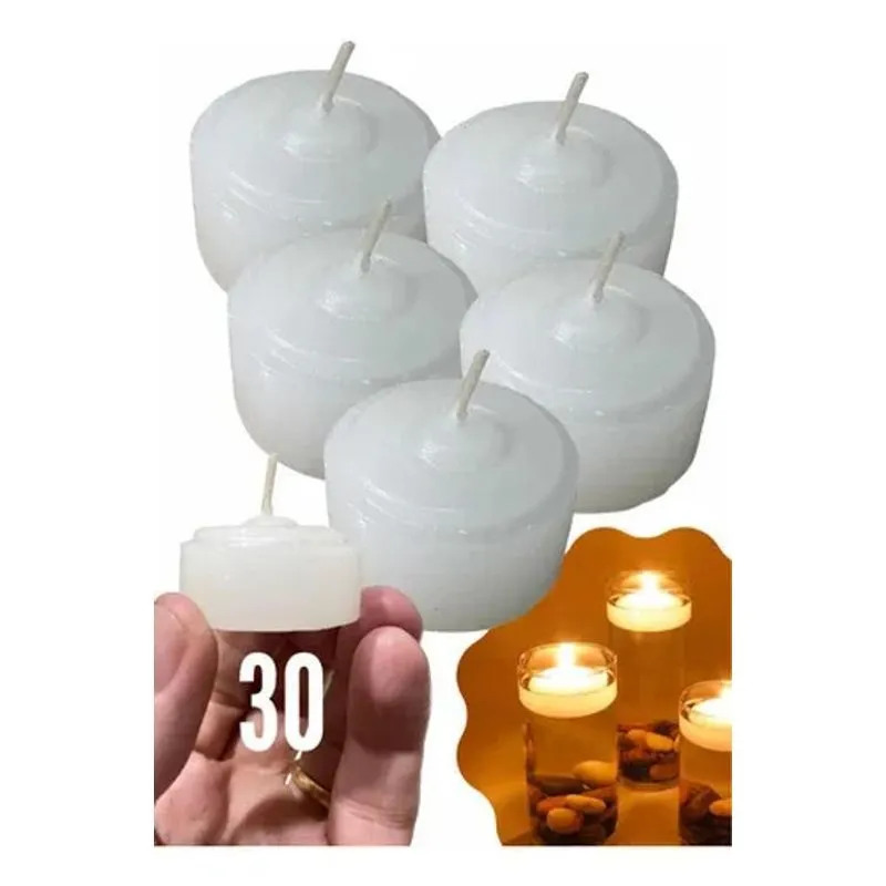 10x Kit 30 Velas Flutuantes Decoração Casamentos Festas Réc