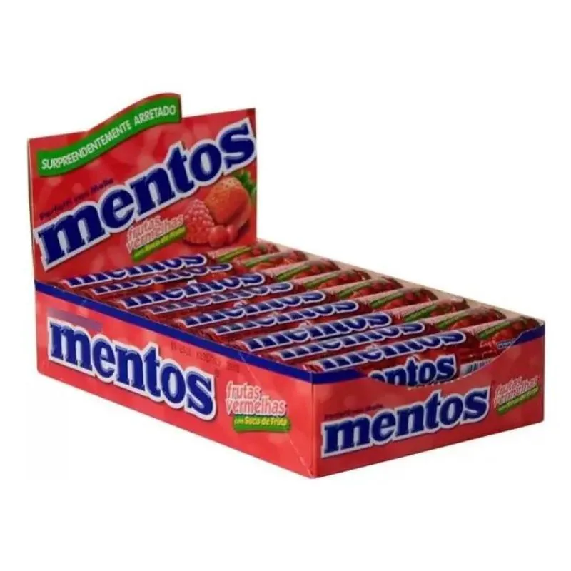 5x Mentos Drops Tubo Frutas Vermelhas Van Melle C/16unidad