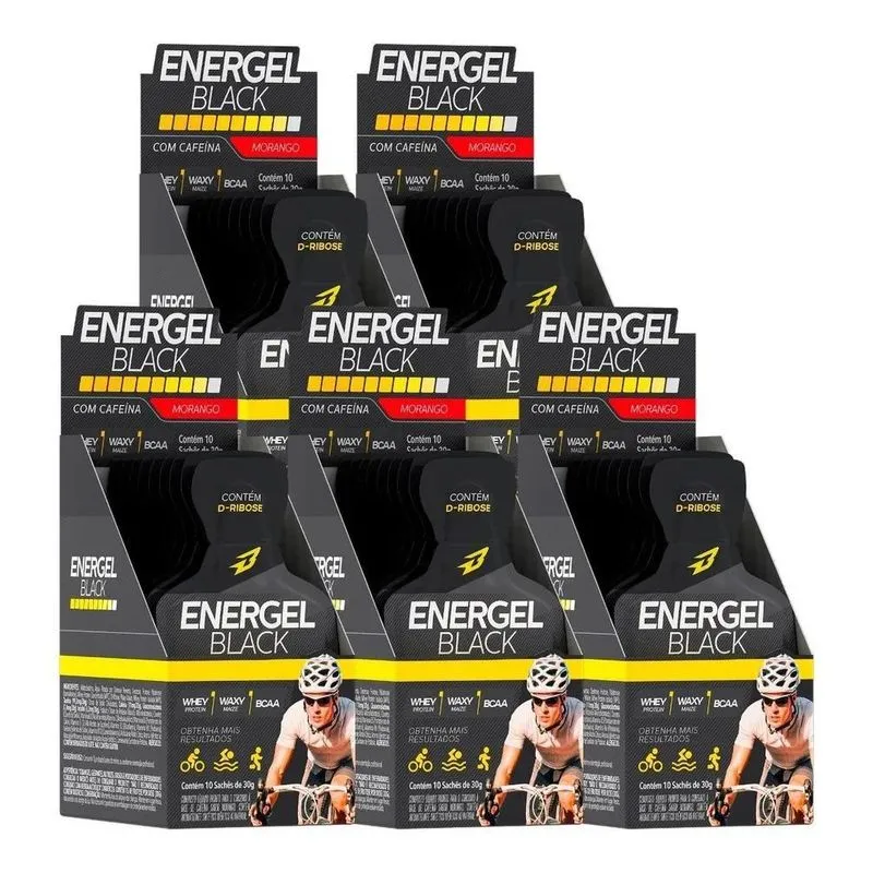 Kit 5 X Energel Black Com Cafeina Pedal Bike Imperdivel