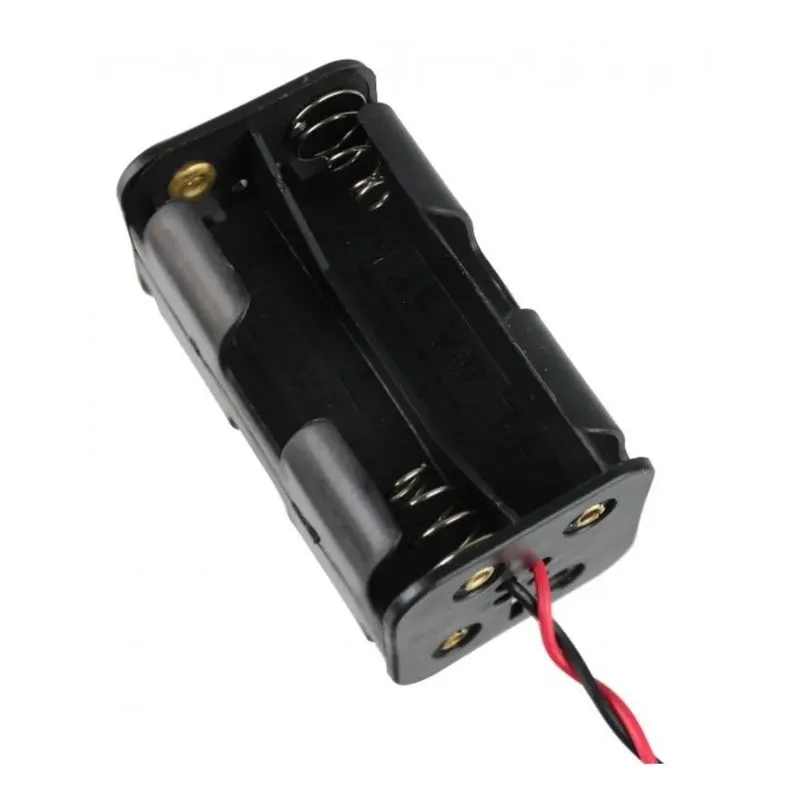 Suporte Porta 4 Pilhas Aa Com Rabicho 4 Slots - Para Projeto