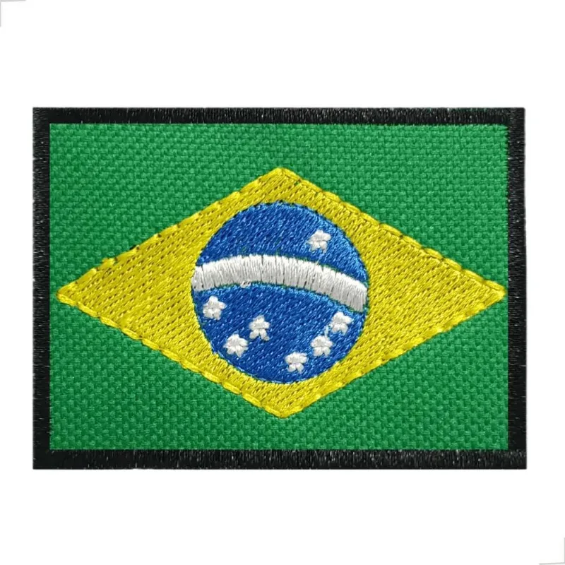 Patch Bordado Aplique Termocolante Bandeira Do Brasil