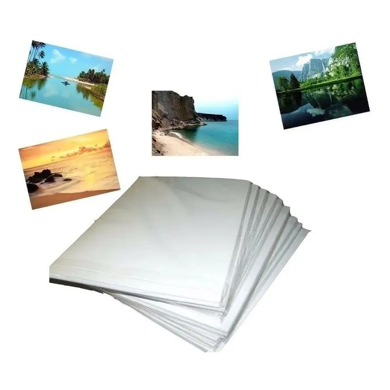 100 Papel Foto Glossy Adesivo 130g Brilho Prova D'agua A4