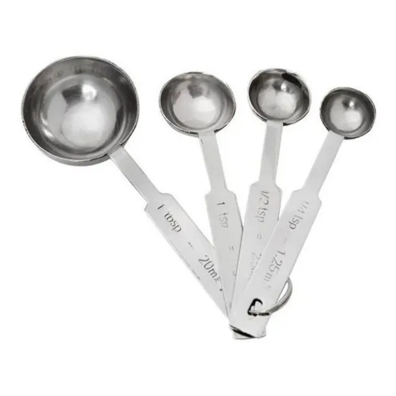 2x Conjunto De 4 Colheres Medidoras Em Aço Inox Mimo Style C