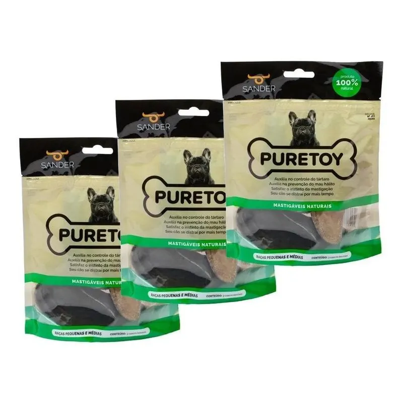 2x Kit Casco Bovino Puretoy - 3 Pacotes (9 Cascos) Cor Natur