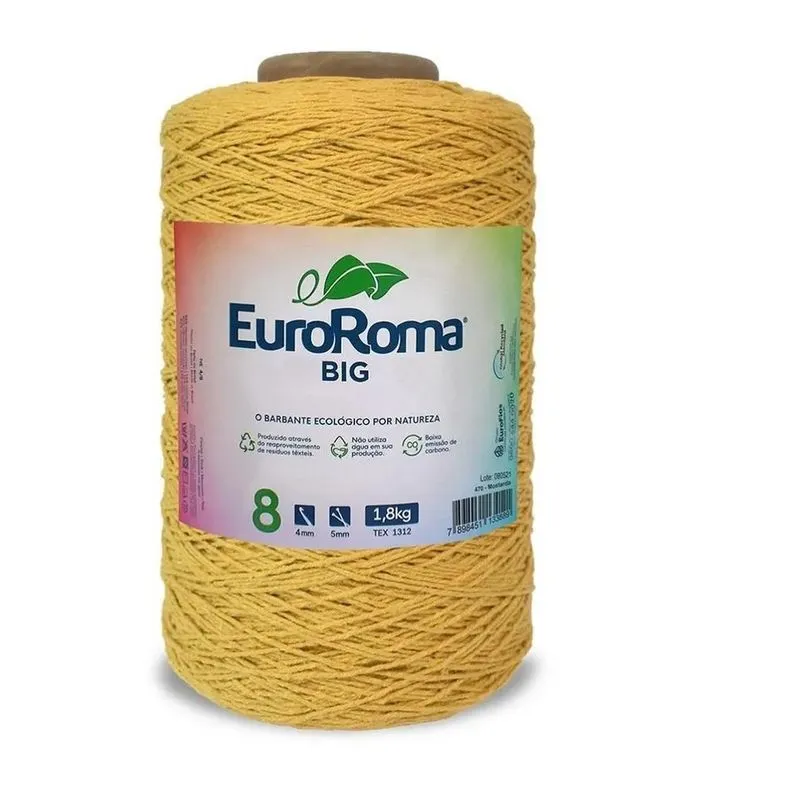 Barbante Euroroma 1,8 Kg Fio 8 Big C Amarelo Ouro