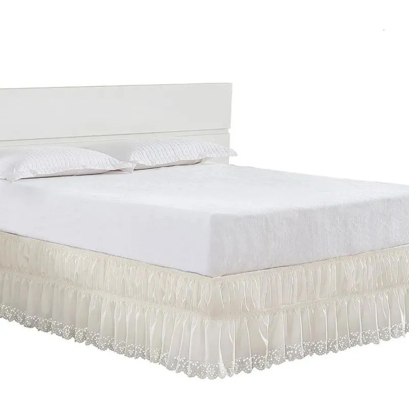 5x Saia Para Cama Box Queen Perolla Com Bordado Ultrassônico