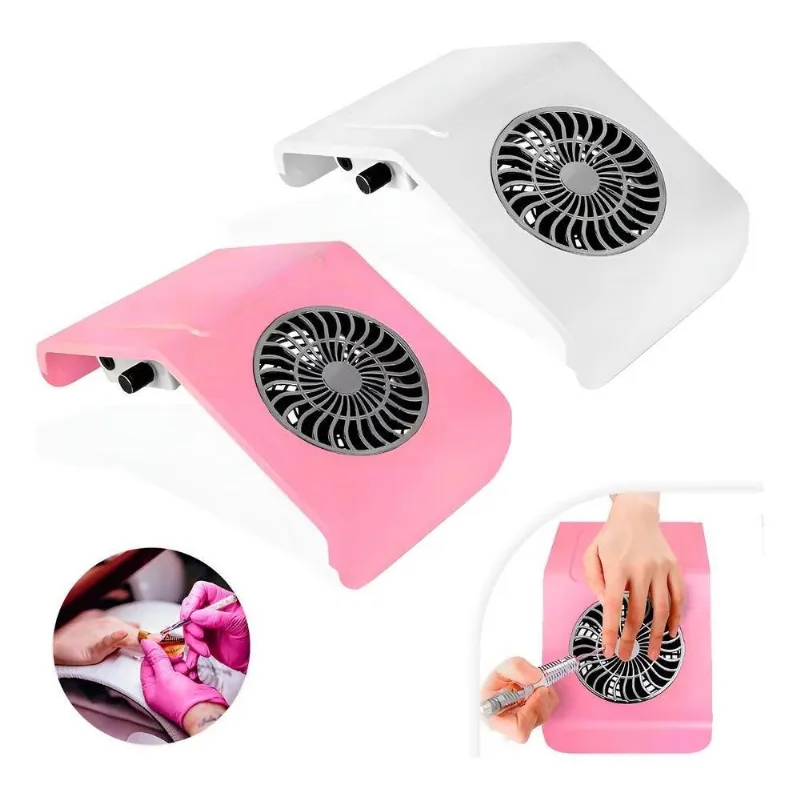 Sugador Coletor Aspirador Pó Unhas Gel Controle Veloc Branco