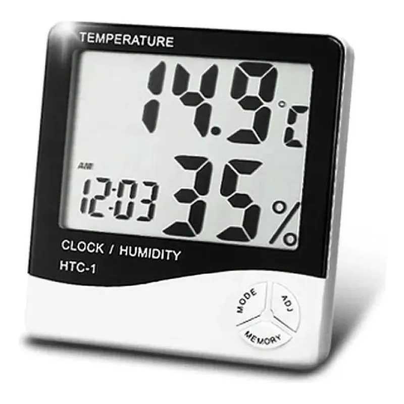 5x Termo Higrômetro Medidor Sensor Temperatura Umidade Relóg