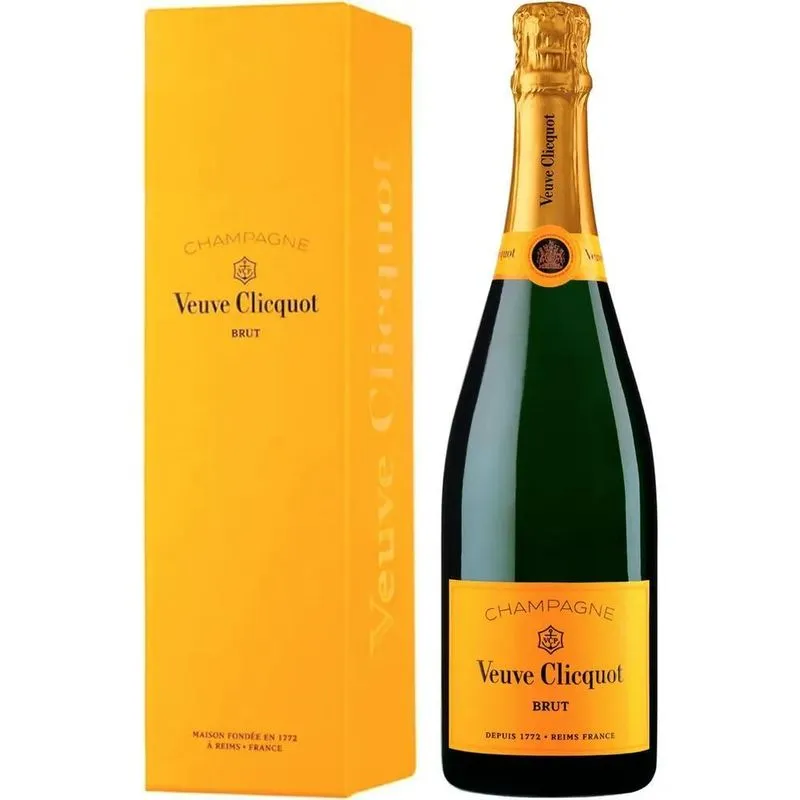 5x Champagne Francês Branco Brut Veuve Clicquot Com Cartuch
