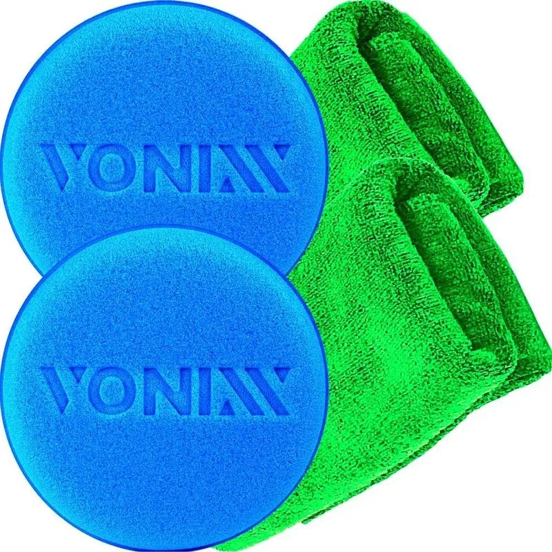 5x Kit Aplicador Espuma Vonixx + 2 Microfibra Premium Js 40x