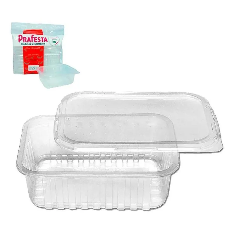 10x Pote Descartável 250ml Tampa Marmita Freezer Microondas