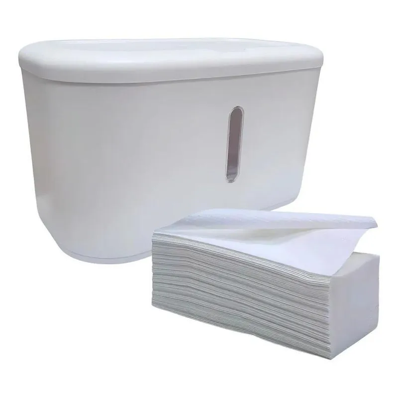 2x Dispenser Porta Papel Toalha Multifolhas Compacto Banheir