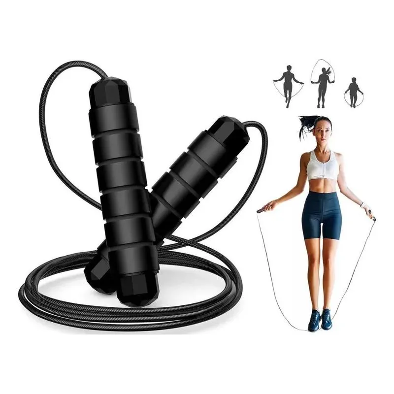 2x Corda De Pular Cross Speed Rope Rolamento Profissional Fi