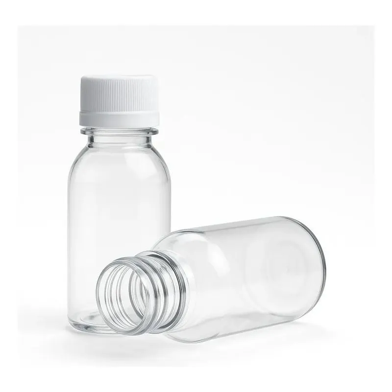 5x 50 Frasco Plástico Cristal Pet Vazio 60 Ml Com Tampa Lacr