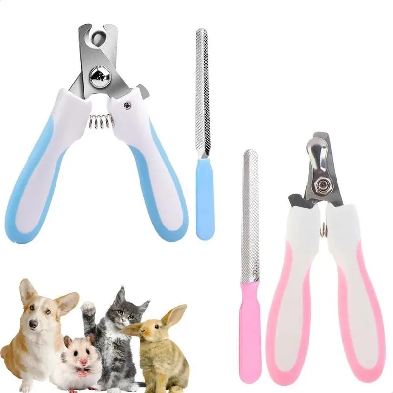 5x Kit Alicate Pet Tesoura Corte De Unhas Cães E Gatos + Lix