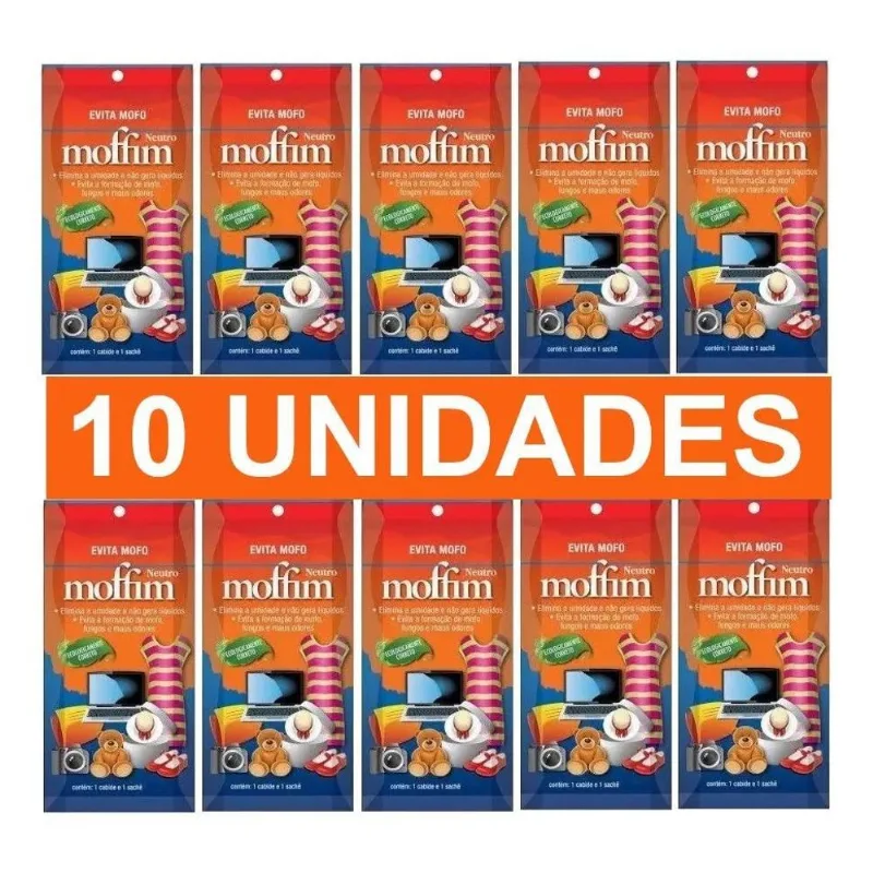 5x Kit 10 Anti Mofo Moffim Desumidificador Guarda Roupa Ar