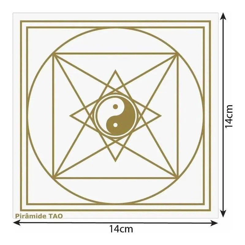 10x Placa Pirâmide Tao Radiestesia Radiônica 14x14 (cm)